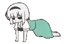 Youmu from touhou project doing push ups